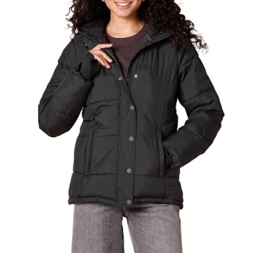 Amazon Essentials Women's Heavyweight Quilted Long-Sleeve Hooded Puffer Coat - Stylish and Functiona...