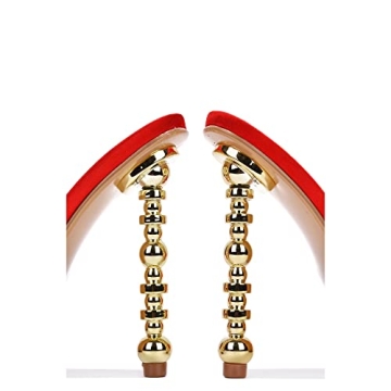 Cape Robbin Salsa Red Heels with Stylish Bow for Women