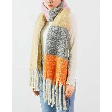 Wander Agio Winter Warm Scarf for Women Long Shawl Large Scarves Cold Weather Thick Blanket Scarfs C...