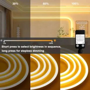 CCILAND 33Ft LED Neon Rope Lights, 1200 LED Neon Lights Dimmable with Timer Outdoor Waterproof, Silicone Flexible DIY LED Strip Lights for Gaming Bedroom Outdoor Decor (Warm White)