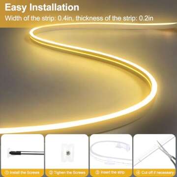 CCILAND 33Ft LED Neon Rope Lights, 1200 LED Neon Lights Dimmable with Timer Outdoor Waterproof, Silicone Flexible DIY LED Strip Lights for Gaming Bedroom Outdoor Decor (Warm White)
