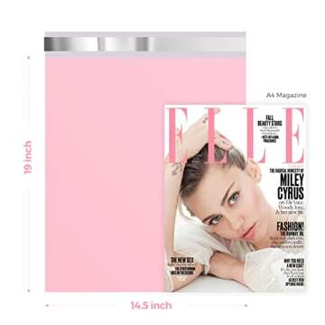 Metronic Poly Mailers 14.5x19 200 Pack, Strong Adhesive Shipping Envelopes for Clothing, Large Shipping Bags for Small Businesses, Waterproof Mailers Poly Bags for Shipping, Packages Bags Light Pink