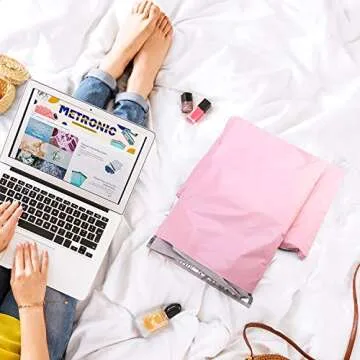 Metronic Poly Mailers 14.5x19 200 Pack, Strong Adhesive Shipping Envelopes for Clothing, Large Shipping Bags for Small Businesses, Waterproof Mailers Poly Bags for Shipping, Packages Bags Light Pink