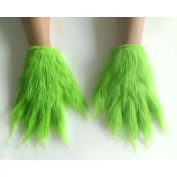 Fisemira Funny Green Monster Gloves for Christmas and Halloween