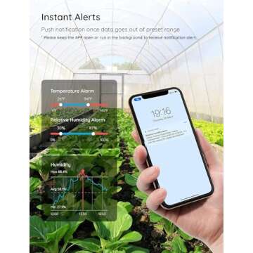 Govee Bluetooth Digital Hygrometer Indoor Thermometer, Room Humidity and Temperature Sensor Gauge with Remote App Monitoring, Large LCD Display, Notification Alerts, 2 Years Data Storage Export, Grey