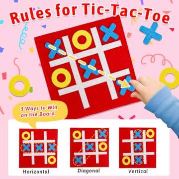 24PCS Tic Tac Toe Strategic Board Game Valentines Day Cards for Kids School Classroom Funny Valentine Exchange Gifts for Toddler Boy Girl Valentine's Party Favors Class Valentine Treat Prizes Bulk