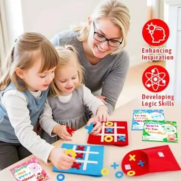 24PCS Tic Tac Toe Strategic Board Game Valentines Day Cards for Kids School Classroom Funny Valentine Exchange Gifts for Toddler Boy Girl Valentine's Party Favors Class Valentine Treat Prizes Bulk