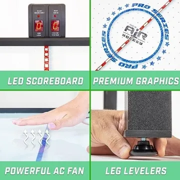 GoSports Air Hockey Table for Kids with LED Scoreboard