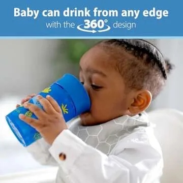Dr. Brown’s Spoutless Transition Cup - Blue Alligator, 10 oz