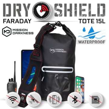 Mission Darkness Dry Shield Faraday Tote 15L | Waterproof Security Bag for Electronics