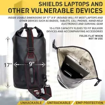 Mission Darkness Faraday Tote 15L - Waterproof Signal Blocking Dry Bag