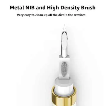 GOALSEN ECP4in1 for Airpod Cleaner Kit Equipped with a Flocked Sponge a Metal Pen Tip 2 High-Density Brush Easy Clean Hard-to-Touch Place Earbud Cleaning Kit Tool for Airpods Pro 1 2 3 -Gold