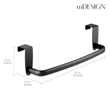 mDesign Over Cabinet Towel Rack Stylish Kitchen Organizer