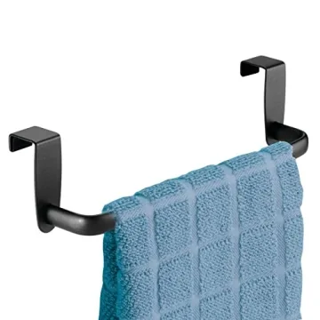 mDesign Over Cabinet Towel Rack Stylish Kitchen Organizer