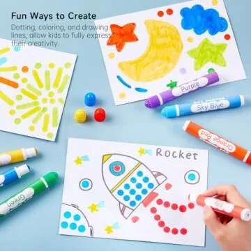 Shuttle Art Dot Markers, 40 Colors Washable for Toddlers with Free Activity Book, Bingo Daubers Supplies for Kids Preschool Children, Non Toxic Water-Based Dot Art Markers
