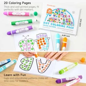 Shuttle Art Dot Markers, 40 Colors Washable for Toddlers with Free Activity Book, Bingo Daubers Supplies for Kids Preschool Children, Non Toxic Water-Based Dot Art Markers