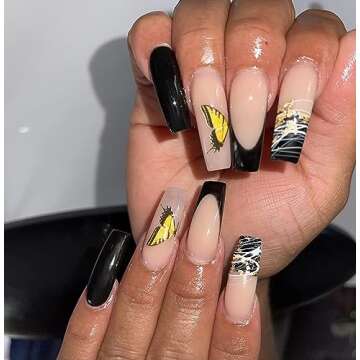 Eseres Butterfly Nail Stickers Butterflies Nail Art Decals Vanessa Nail Designs Self-Adhesive Butter...