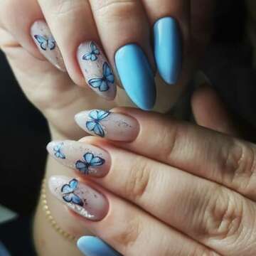 Eseres Butterfly Nail Stickers Butterflies Nail Art Decals Vanessa Nail Designs Self-Adhesive Butterflies Flowers Pattern Decorations for Nail Art Supplies 10 Sheets