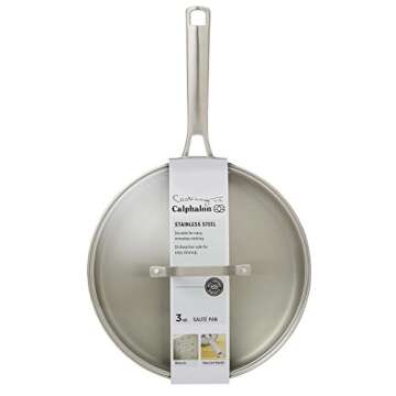 Calphalon Stainless Steel Cookware Sauce Pan with Lid, 3 qt., Stainless Steel