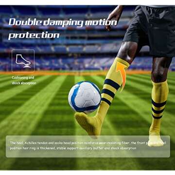 SOLAX Knee High Tube Socks Over The Calf Soccer Socks with Stripes Football Athletic Team Socks