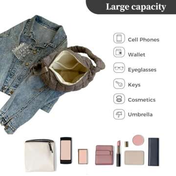 I IHAYNER Puffer Tote Bag for Women Lightweight Quilted Padding Hobo Bag Large Soft Puffy Crossbody ...