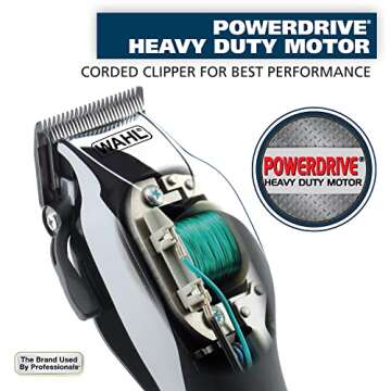 Wahl USA Clipper Home Barber Kit Electric Corded Clipper and Battery Touch Up Trimmer & Personal Groomer, 30 Piece Kit for Haircutting at Home – Model 79524-3001P