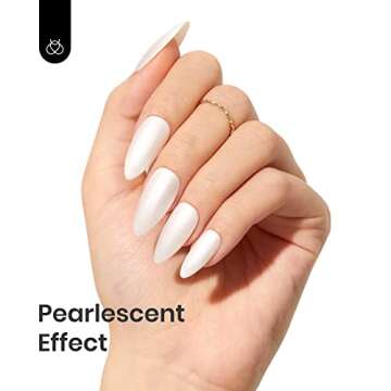 Beetles Gel Nail Polish 15ml 0.5Oz Pearl White Pearlescent Shell Shimmer Mermaid Nail Gel Polish Soak Off Uv Led Curing Requires Manicure Salon DIY Home Gel Nail Art Design Gifts for Women