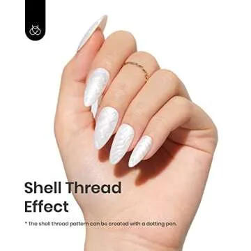 Beetles Gel Nail Polish 15ml 0.5Oz Pearl White Pearlescent Shell Shimmer Mermaid Nail Gel Polish Soak Off Uv Led Curing Requires Manicure Salon DIY Home Gel Nail Art Design Gifts for Women