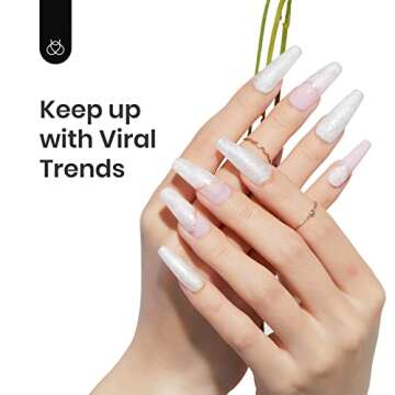 Beetles Gel Nail Polish 15ml 0.5Oz Pearl White Pearlescent Shell Shimmer Mermaid Nail Gel Polish Soak Off Uv Led Curing Requires Manicure Salon DIY Home Gel Nail Art Design Gifts for Women