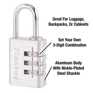 Compact Master Lock 630D: Secure & Customizable Travel Lock