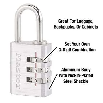 Compact Master Lock 630D: Secure & Customizable Travel Lock