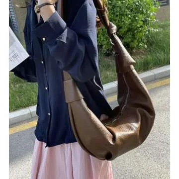 Womens Fashion Shoulder Crossbody Bag Soft Vegan leather Tote Purse Large Dumpling Handbag Top Handl...
