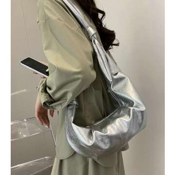 Womens Fashion Shoulder Crossbody Bag Soft Vegan leather Tote Purse Large Dumpling Handbag Top Handle Y2k Satchel