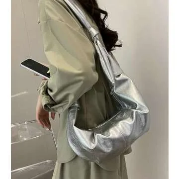 Womens Fashion Shoulder Crossbody Bag Soft Vegan leather Tote Purse Large Dumpling Handbag Top Handle Y2k Satchel