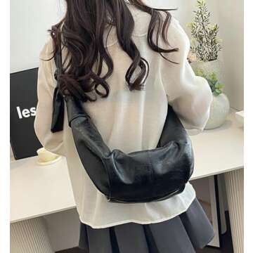 Womens Fashion Shoulder Crossbody Bag Soft Vegan leather Tote Purse Large Dumpling Handbag Top Handle Y2k Satchel