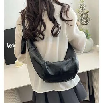 Womens Fashion Shoulder Crossbody Bag Soft Vegan leather Tote Purse Large Dumpling Handbag Top Handle Y2k Satchel