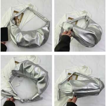 Womens Fashion Shoulder Crossbody Bag Soft Vegan leather Tote Purse Large Dumpling Handbag Top Handle Y2k Satchel