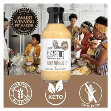 G Hughes Sugar Free, Honey Mustard Dipping Sauce - Sugar Free Honey Mustard, Gluten Free Mustard, Keto Honey Mustard, Low Carb Honey Mustard Dressing, Sugar Free Mustard -18 Oz (1-Pack)
