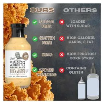 G Hughes Sugar Free, Honey Mustard Dipping Sauce - Sugar Free Honey Mustard, Gluten Free Mustard, Keto Honey Mustard, Low Carb Honey Mustard Dressing, Sugar Free Mustard -18 Oz (1-Pack)