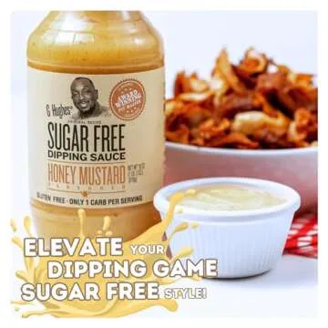 G Hughes Sugar Free, Honey Mustard Dipping Sauce - Sugar Free Honey Mustard, Gluten Free Mustard, Keto Honey Mustard, Low Carb Honey Mustard Dressing, Sugar Free Mustard -18 Oz (1-Pack)