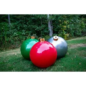 Elf Logic 24” Yardament - Large Inflatable Oversized Christmas Ornament - Outdoor Christmas Decora...