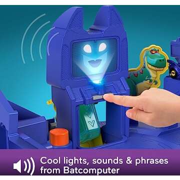 Fisher-Price DC Batwheels Toy Car Race Track Playset, Launch & Race Batcave with Lights & Sounds, Bam The Batmobile & Redbird Vehicles, Ages 3+ Years