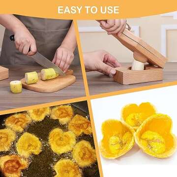 Gartely Tostonera Heart Shaped Plantain Press - 2 in 1 Kitchenware for Stuffed Tostones