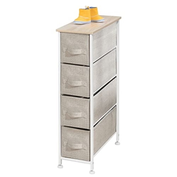 mDesign Narrow 4 Drawer Storage Unit for Any Space