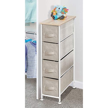mDesign Narrow 4 Drawer Storage Unit for Any Space