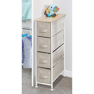 mDesign Narrow 4 Drawer Storage Unit for Any Space