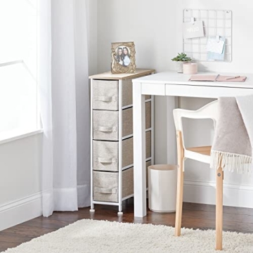 mDesign Narrow 4 Drawer Storage Unit for Any Space