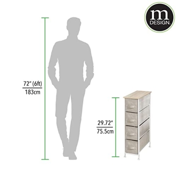 mDesign Narrow 4 Drawer Storage Unit for Any Space