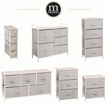 mDesign Narrow 4 Drawer Storage Unit for Any Space