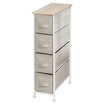 mDesign Narrow 4 Drawer Storage Unit for Any Space